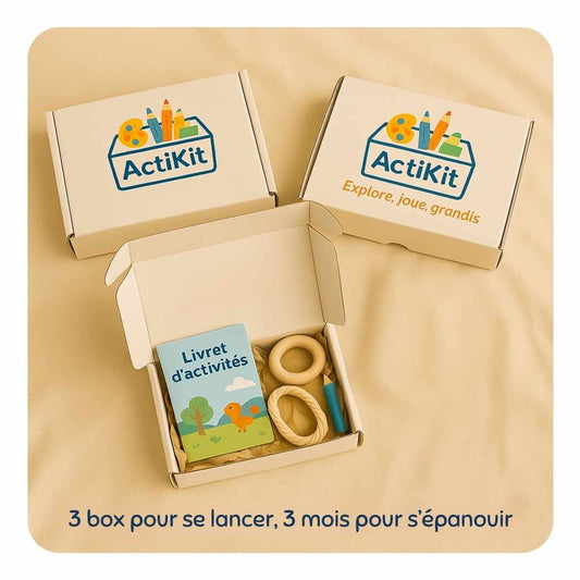 Abonnement ActiKit 3 mois avec box clé en main pour professionnel(le)s de la petite enfance, activités et matériel inclus